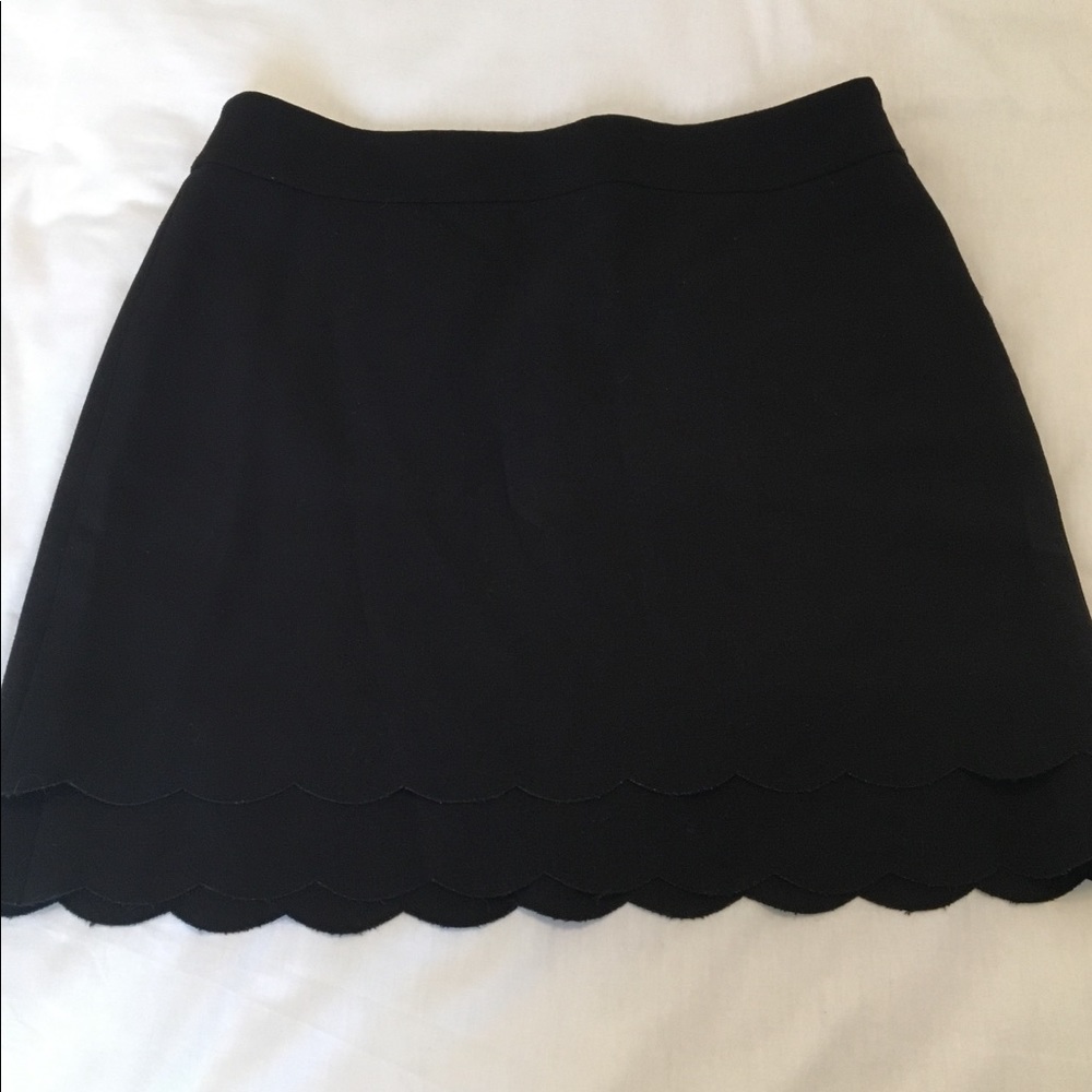 Loft Black Scalloped Skirt